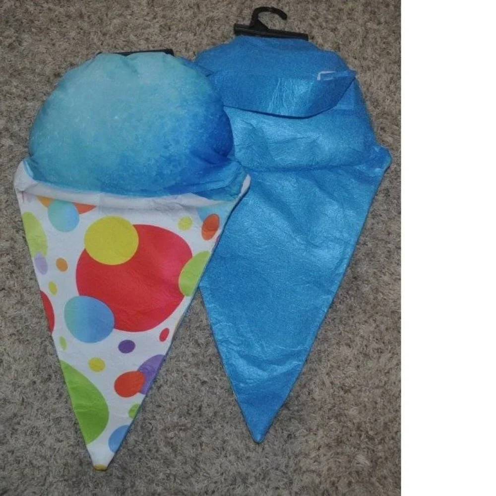 Snow Sno Cone Halloween Costume 1 Pc Tunic Pullover Blue Kids ages 7-10